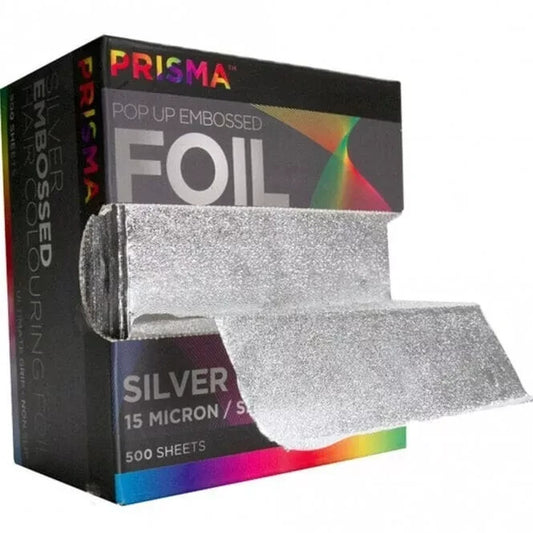 PRISMA POP UP FOIL SILVER EMBOSSED-13 MICRON/SHEET SIZE:120X273mm-X500 SHEETS