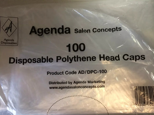 disposable polythene head caps 100 pack