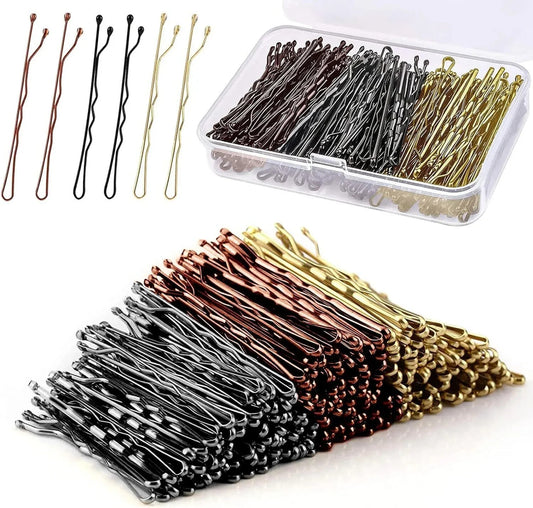 500Pcs Hair Grips Clips Bobby Kirby Pins Clamps Waved Slides 5CM Women Girls