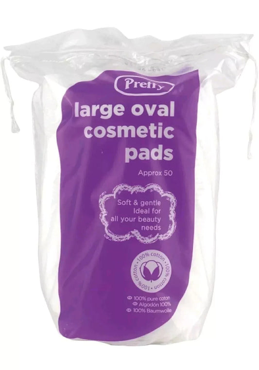 Pretty Large Oval Cosmetic Pads 50 Pack
