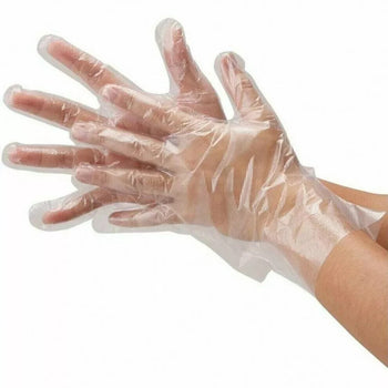 100 disposable polythene gloves