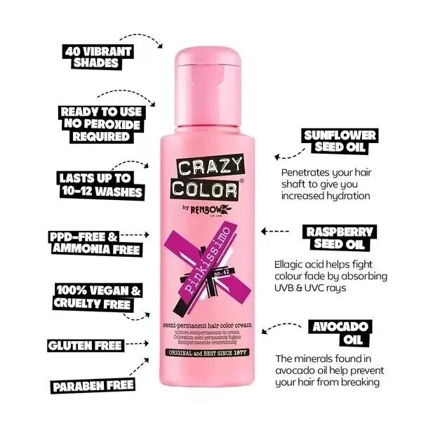 Crazy Color Semi Permanent Hair Colour 100ml